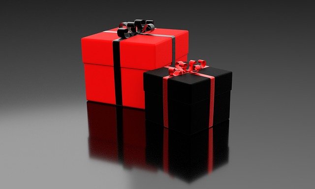 červený a černý dárek